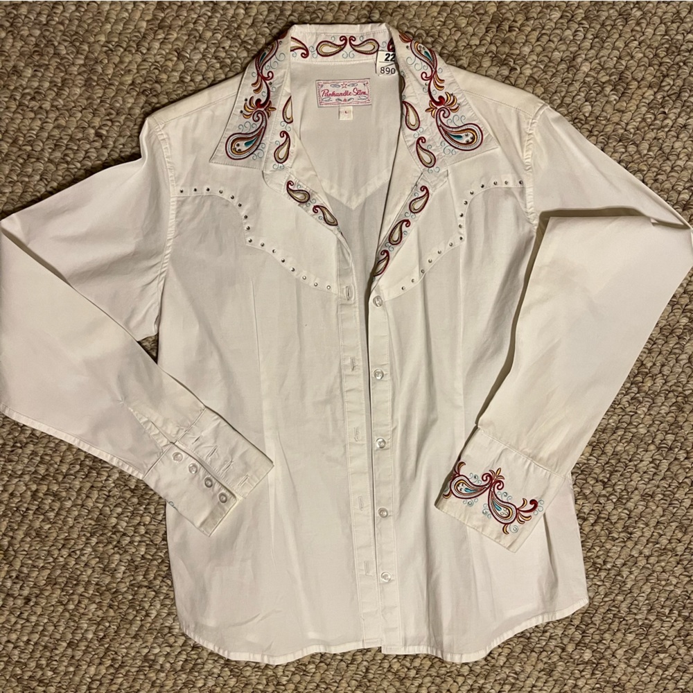 Paisley Embroidered Button Up